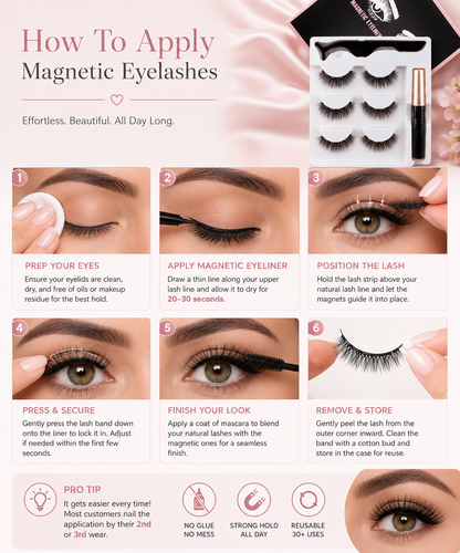 Ever & Ivory™ LumiLash™ Glam Natural Style (Magnetic eyelashes)