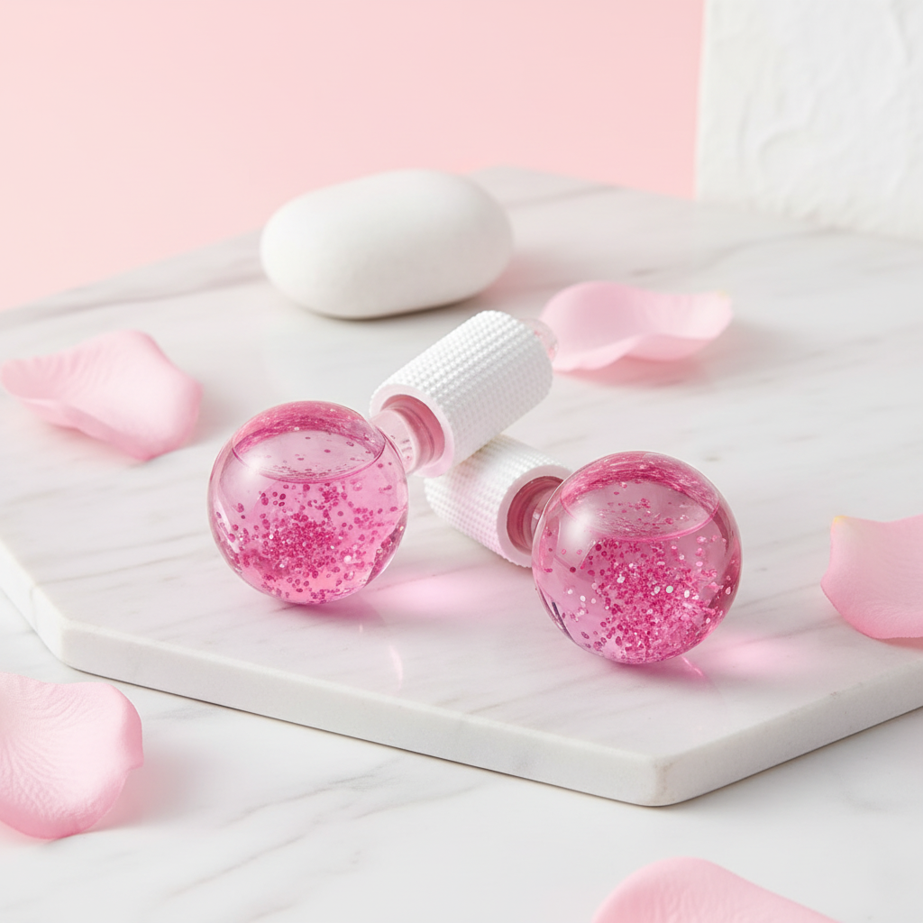 Marble Flat Lay with Rose Petals